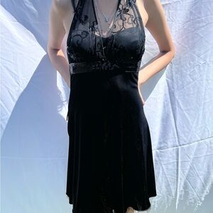 Haltered Black Sheer Dress